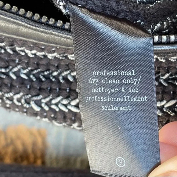 Rag & Bone Black and Silver Paula Knit Leather Trim Jacket XXS - Picture 10 of 11